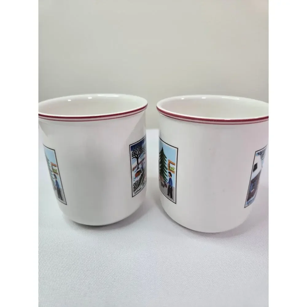 Villeroy and Boch Naif Christmas Cups Set of 2 Luxembourg Vitro Porcelain